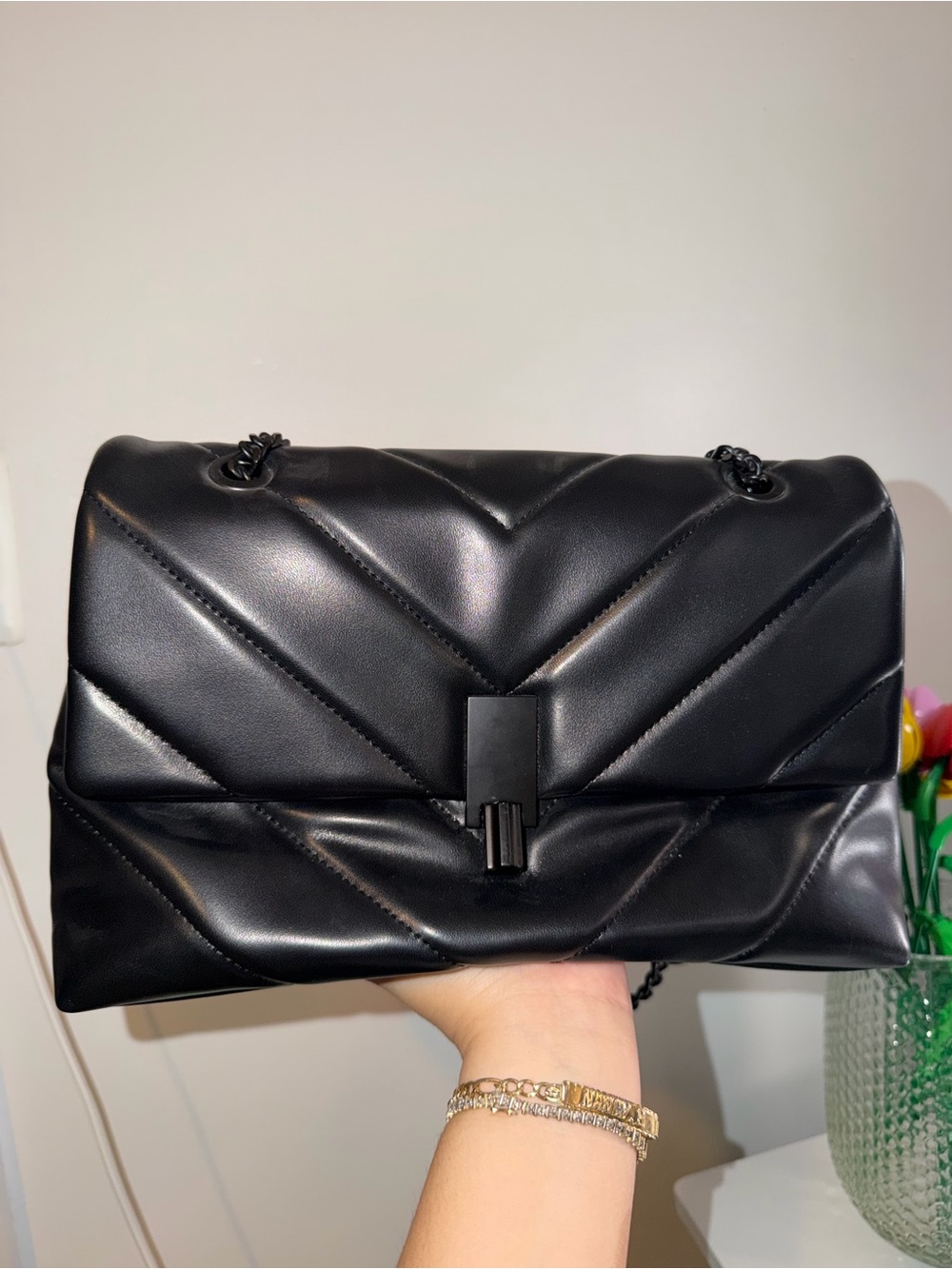 Aldo Black Quilted Shoulder Bag